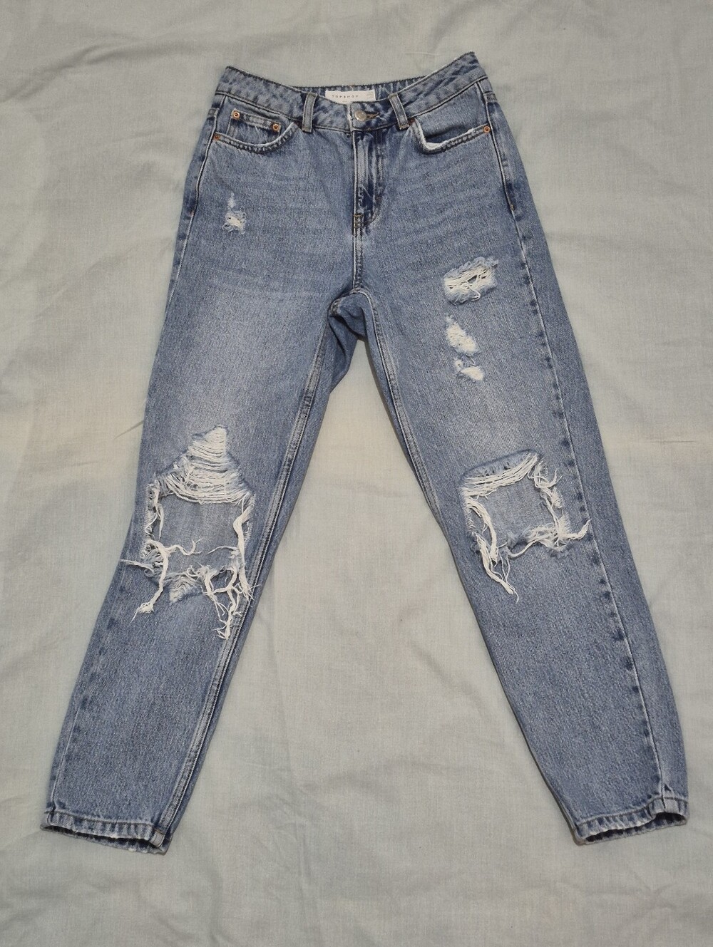 Topshop Light Blue Distressed Boyfriend Jeans